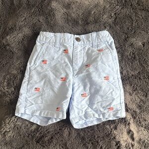 Janie and Jack Light Blue Shorts with Flag Detail